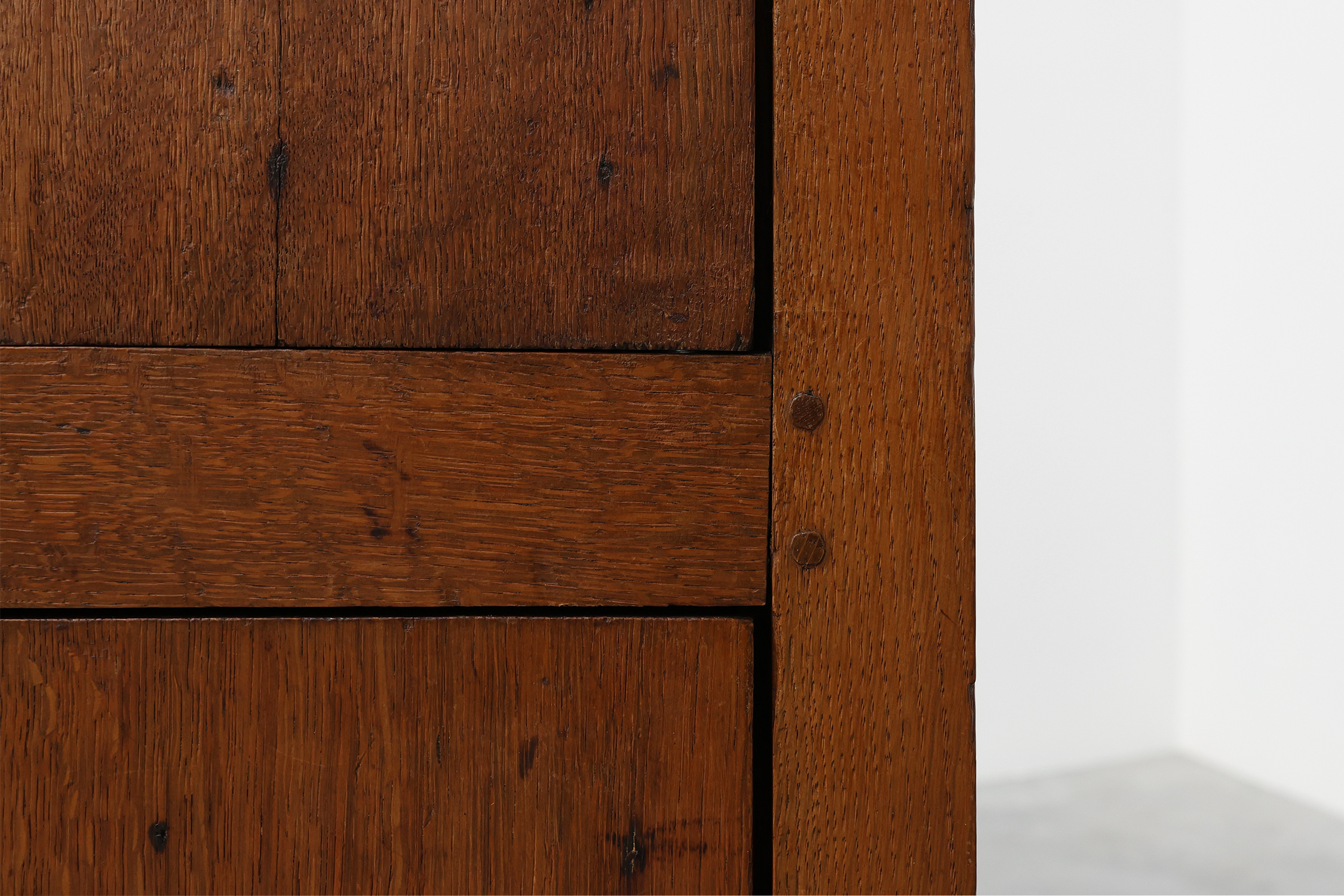 Rustic Tall French Monastery cabinet in oak from the late 19th centurythumbnail